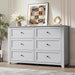 6 Drawer Dresser for Bedroom, Grey Modern Large Chest