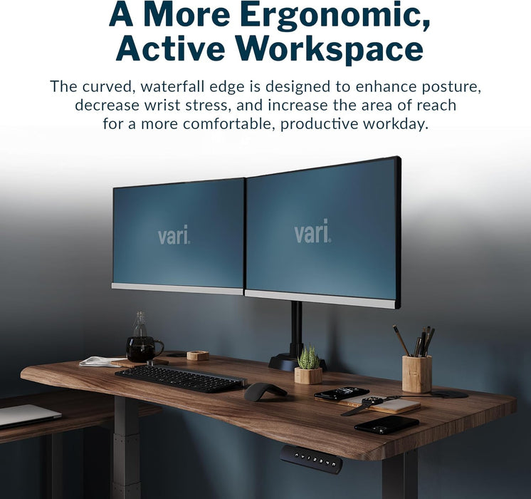 54x26 Walnut Electric Standing Desk Memory Settings