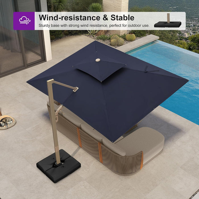 Patio Umbrella Base 35.8'' × 34.6'' Water & Sand Filled HLR90