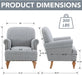 Blue Upholstered Coastal Accent Chair Nailhead Trim