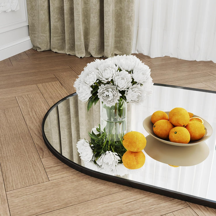 34"X76" Large Mirror Full Length,Nano Glass Oversized Floor Mirror, Arched Full Length Mirrors,Large Standing Mirror,Black Arched Mirrors
