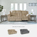 Tip-Off Classic Wall Hugger Power Reclining Sofa with Adjustable Headrest and USB Ports, Light Brown