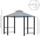 13' X 13' Patio Gazebo, Double Roof Hexagon Outdoor Gazebo Canopy Shelter with Netting & Curtains, Solid Steel Frame for Garden, Lawn, Backyard and Deck, Gray