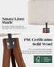 Solid Wood Tripod Floor Lamp with 3 Color Temperatures LED Bulb, Mid Century Modern Reading Standing Light Nature Linen Shade Tall Night Light for Bedroom Living Room Office Study Room, Brown