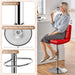 Bar Stools Set of 2, Adjustable PU Leather Swivel Barstools, Modern Counter Stools with Back and Footrest, Counter Height Barstools for Bar, Kitchen, Dining Room, Red