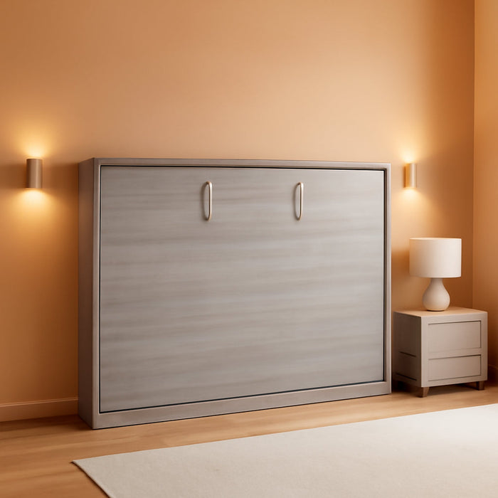 Queen Size Horizontal Contemporary Gray Murphy Bed