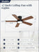 42 Inch Ceiling Fans with Lights and Remote,Outdoor Indoor Modern Flush Mount Ceiling Fan with 3CCT 6-Speed Quiet DC Motor,Black Small Low Profile Ceiling Fan for Bedroom Living Room Office