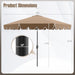 10 FT Patio Umbrella, 2-Tiers Scalloped Outdoor Table Market Umbrella with Tilt Adjustment, Crank, 8 Sturdy Ribs for Pool, Deck, Backyard (Coffee)