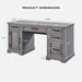58" Executive Desk, Farmhouse Computer Desk with Drawers and Cabinet, Crafted Texture Home Office Desk, Workspace for Work Study Writing, Weatherworn Grey - ShipItFurniture