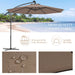 10' Hanging Solar LED Umbrella Patio Garden Sun Shade Offset Market W/Base Tan