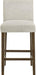 Counter Height Bar Stools Set of 3, 27" H Seat Height Upholstered Barstools, Fabric in Ivory