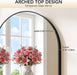 Arched Bathroom Mirror 20X28 Inch, Bathroom Mirror Wall Mounted Modern Black Aluminum Alloy Frame Decor Dresser Mirror for Bedroom Living Room Entryway, Hanging or Leaning against Wall