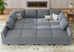 Convertible Sectional Sofa Bluish Grey, Modular, Storage