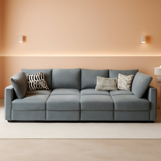Convertible Sectional Sofa Bluish Grey, Modular, Storage