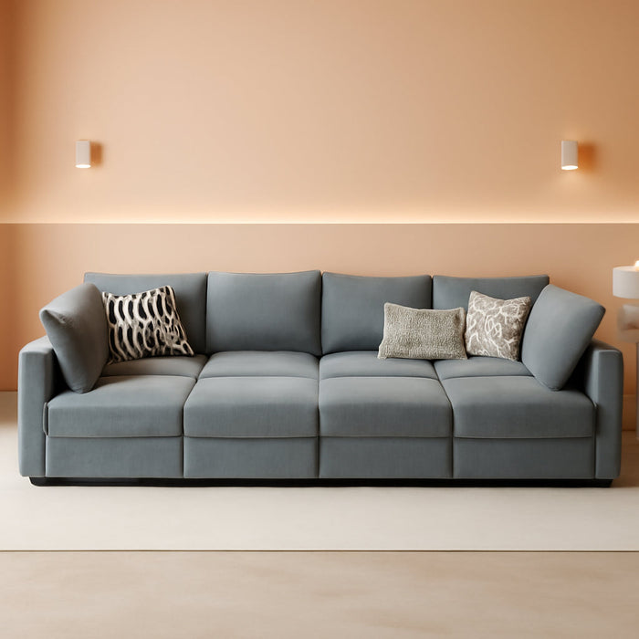 Convertible Sectional Sofa Bluish Grey, Modular, Storage