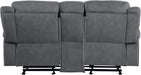 Gray Velvet Recliner Loveseat with USB