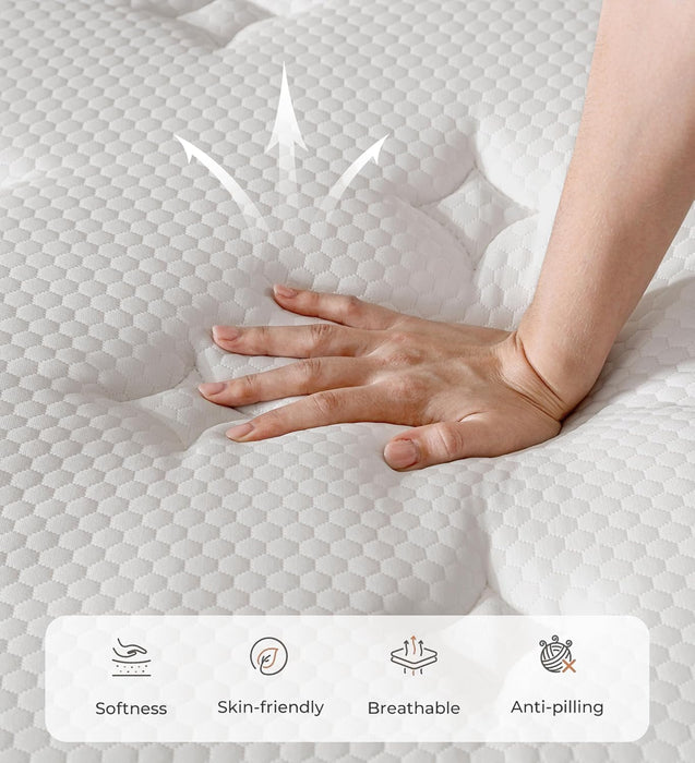 Full Size Mattress 12 Inch, Cooling Hybrid Mattress in a Box