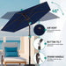 7.5FT Patio Umbrella Table Market Umbrella with 6 Sturdy Ribs, Button Tilt/Crank Heavy-Duty round Outdoor Umbrellas for Garden, Deck, Backyard,And Pool, Navy