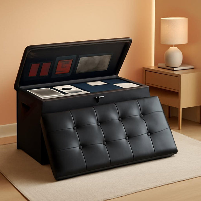 30 Inch Fireproof Waterproof Locking Storage Ottoman