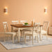 7-Piece Farmhouse Solid Wood Dining Table Set with 6 Upholstered Chairs, 60" Space Saving Dinner Table & Chairs Set, for Dining Room, Kitchen, Restaurant, Rustic Cream