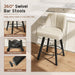 Swivel Bar Stools Set of 3，25''H Counter Height Bar Chairs with Back, PU Leather Kitchen Stools, Thickened Widened Cushion and Backrest,Barstools for Kitchen Island, Bar, Cafe, Dining Room