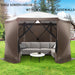 12X12Ft Pop-Up Gazebo Screen Tent Screen House with Sidewalls and Mosquito Netting for Camping, Waterproof, UV Resistant, EZ Set-Up Party Canopy with Carrying Bag and Ground Stakes, Brown