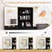Vanity Desk with Mirror and Lights, Makeup Vanity Table with Charging Station, Storage Stool, Drawer, Cabinet, Shelves, 3 Lighting Modes, Black Modern Makeup Dressing Table for Girls Bedroom