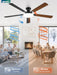 60 Inch Ceiling Fan with Lights and Remote, 30W 12" LED Panel Flush Mount Ceiling Fan, 6-Speed Quiet DC Motor Modern Low Profile Ceiling Fan with Reversible Blades for Living Room, Bedroom, Patio