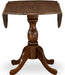 DMT-AWA-TP Dublin Kitchen Dining Table - a round Wooden Table Top with Dropleaf & Pedestal Base, 42X42 Inch, Walnut