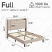 Full Linen Multifunctional Bed with Charging Station & Storage Headboard