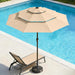 10Ft 3 Tier Patio Umbrella, Outdoor Market Table Umbrella with UPF 50+ Vented Canopy, 8 Sturdy Ribs, Easy Push Button Tilt and Crank, Windproof for Deck, Pool, Backyard and Garden