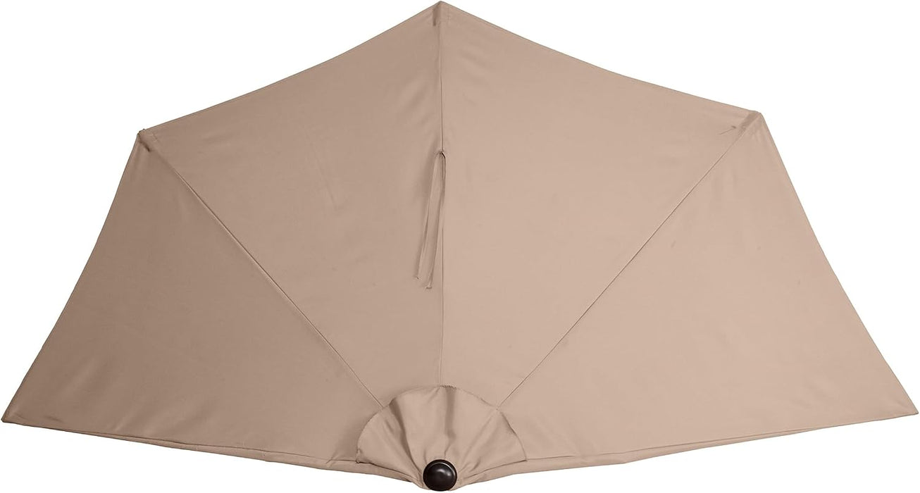 Half Umbrella Outdoor Patio Shade, Beige, 9Ft