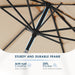 9FT Patio Umbrella with Base, Outdoor Umbrellas with Base Included, 8 Sturdy Ribs, Waterproof Fade Resistant POLYESTER DTY Canopy for Deck, Lawn, Garden, Backyard & Pool, Beige