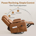 Power Swivel Rocker Recliner Chair with Adjustable Armrests, Brown