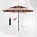 Patio Umbrella 10 Ft Outdoor Umbrella with 3 Tiers Adjustable Outdoor Market and Crank Tilt Perfect Table Umbrella for Garden Lawn Backyard Pool, Coffee