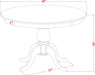 FE6-0N-TP round Breakfast Table with Acacia Wood Top and Elegant Pedestal Base - Antique Walnut Finish