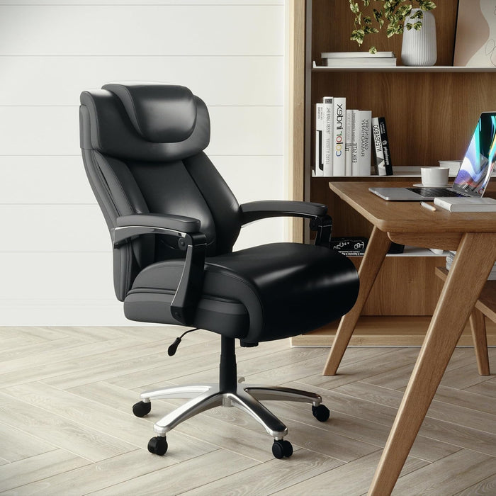 Hercules Series High-Back Swivel Leathersoft Office Chair, Ergonomic Executive Chair with Headrest and Adjustable Height, Black