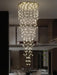 H138 High Ceiling Chandelier - Modern Crystal Raindrop Large Chandelier for Staircase Foyer Entryway Living Room - Dimmable 3000-6000K