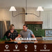 FiftyFiveInch MatteBlack DualHead Linear Chandelier
