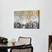 Birch Forest Canvas Wall Art: Large Abstract Tree Painting with Gold Foil Hand Painted Textured Artwork for Bedroom