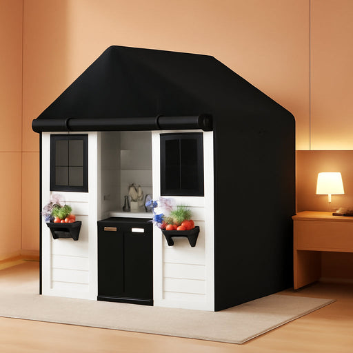 Outdoor Kids Playhouse Cover, 43" L X 47" W X 55" H Waterproof Cover for Backyard Wooden Playhouse, Heavy Duty Oxford Fabric All-Weather Protection with Zipper