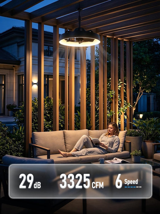 Indoor & Outdoor Ceiling Fans for Patios with Rgb Light,3-Way Installation