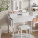 White Makeup Vanity Desk With Mirror LedLightingSystem