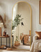 Arched Full Length Mirror, 56"X15" Gold Metal Frame Floor Mirror for Bedroom Living Room, Freestanding/Wall Mount/Leaning