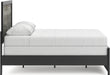 Signature Design by Ashley Jonnifer Full Panel Bed Frame with Headboard, Two‑Tone Textured Design, Engineered Wood and Decorative Laminate, Bedroom Furniture, Warm Gray and Matte Black