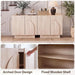 Buffet Cabinet with Storage, 31.5” Modern Sideboard Cabinet with Arched Doors & Shlef, Farmhouse Accent Media Console Credenza for Living Room/Dining/Kitchen/Entrayway, Travertine