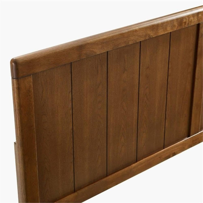 King Modern Rubberwood and MDF Headboard in Walnut