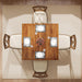 Wood Dining Table Farmhouse Kitchen Table for Living Room, 4-Person Square Dinner Table with Wooden Legs, Rustic Brown