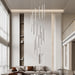 Black 19Inch LED Chandelier Ceiling Fixture Elegant