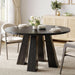 47" round Dining Table for 4-6, Farmhouse Wood Kitchen Table